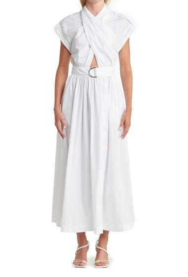 Imbracaminte Femei Derek Lam 10 Crosby Celeste Belted Cotton Wrap Dress White image