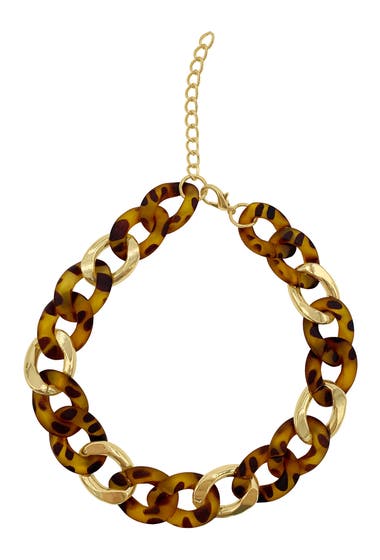 Bijuterii Femei ADORNIA Tortoise Shell Curb Chain Necklace Brown