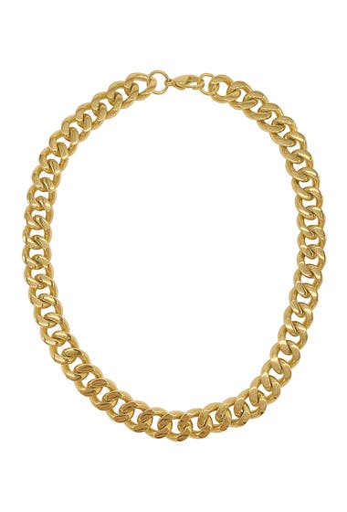 Bijuterii Femei ADORNIA 14K Gold Plated Curb Chain Necklace Yellow image