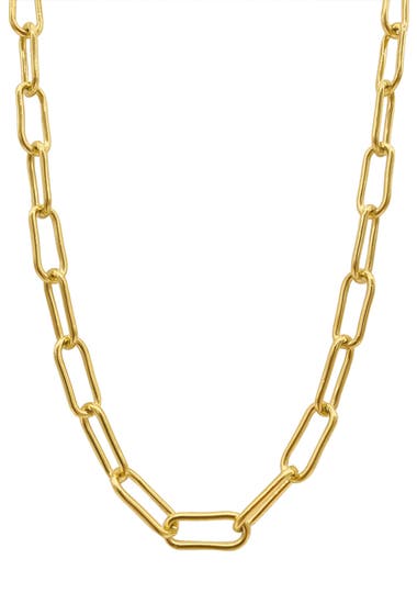 Bijuterii Femei ADORNIA 14K Gold Plated Paper Clip Chain Necklace Yellow