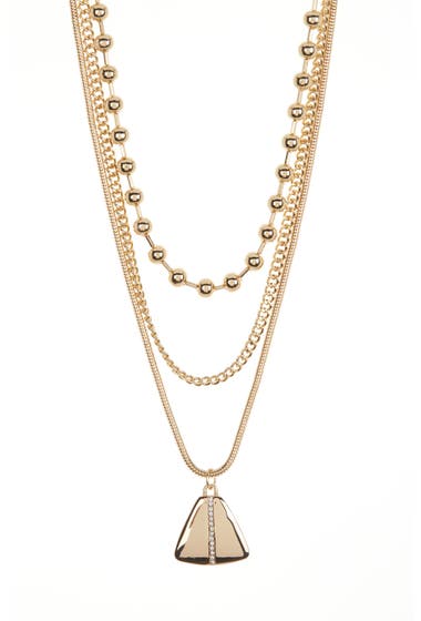 Bijuterii Femei Nordstrom Rack Layered Ball Chain Pendant Necklace Gold