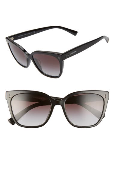 Ochelari Femei Valentino 55mm Gradient Square Cat Eye Sunglasses Black Black Gradient image3