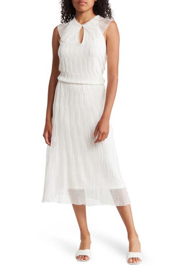 Imbracaminte Femei Minnie Rose Overlay Cap Sleeve Maxi Dress White