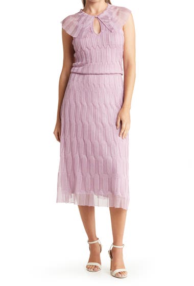 Imbracaminte Femei Minnie Rose Overlay Cap Sleeve Maxi Dress Lavender