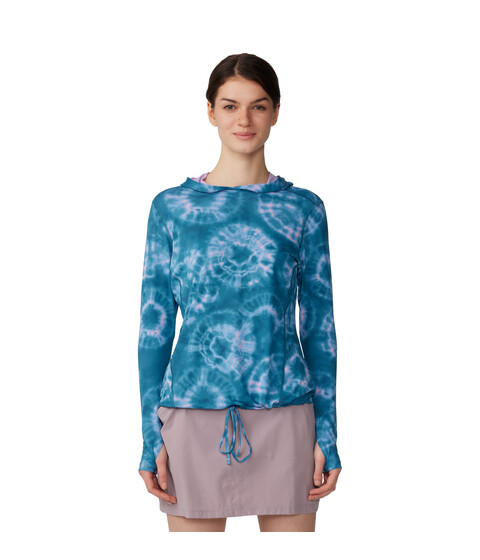 Imbracaminte Femei Mountain Hardwear Crater Laketrade Long Sleeve Hoody Baltic Blue Spore Dye Print