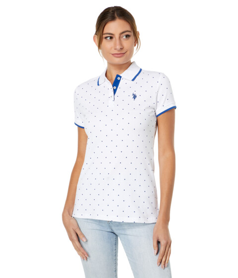 Imbracaminte Femei US POLO ASSN Dot Print Pique Polo Shirt White
