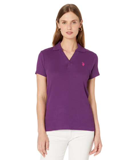 Imbracaminte Femei US Polo Assn Y Rib Placket Polo Shirt Kingston Purple