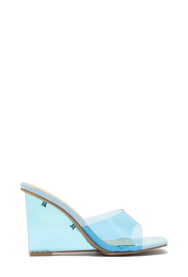 Incaltaminte Femei Wild Diva Lounge Frankie Clear Wedge Heeled Sandal Light Blue image2