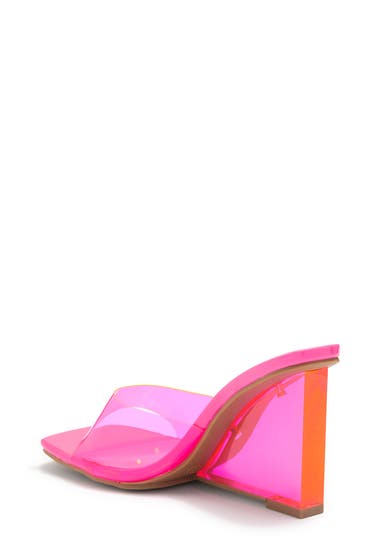 Incaltaminte Femei Wild Diva Lounge Frankie Clear Wedge Heeled Sandal Hot Pink image1