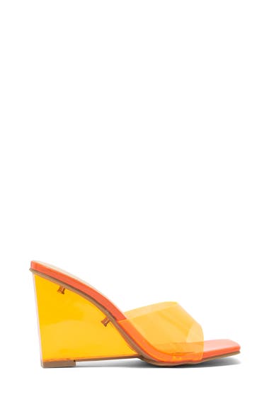 Incaltaminte Femei Wild Diva Lounge Frankie Clear Wedge Heeled Sandal Orange image2