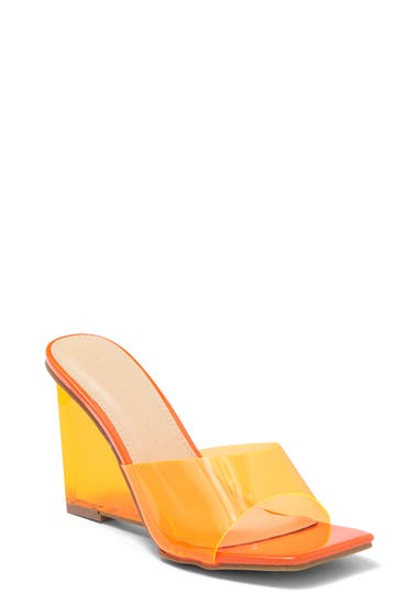 Incaltaminte Femei Wild Diva Lounge Frankie Clear Wedge Heeled Sandal Orange