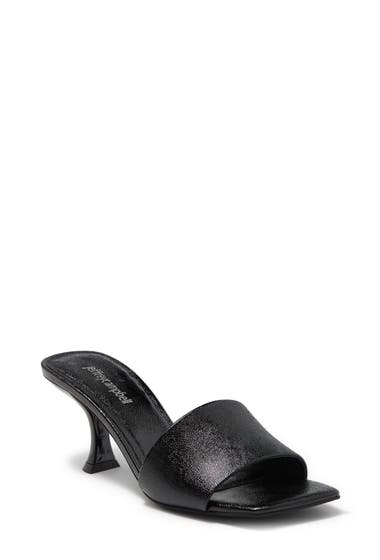 Incaltaminte Femei Jeffrey Campbell Averie Mule Sandal Black Crinkle Patent image