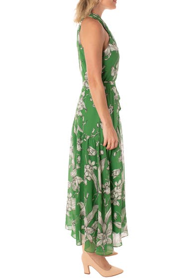 Imbracaminte Femei Taylor Dresses Emelia Floral Print Halter Neck Maxi Dress Shamrock Cream image2
