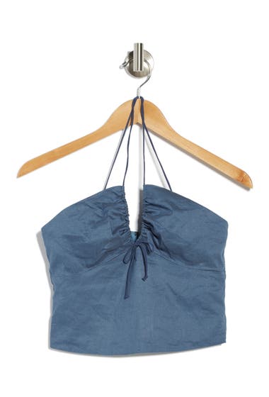 Imbracaminte Femei Nicole Miller Cutout Tie Front Camisole Top Denim Blue image2