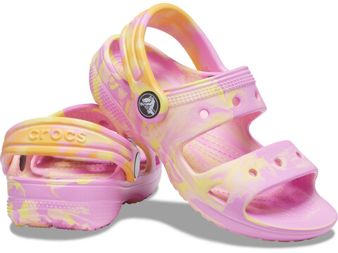 Incaltaminte Fete Crocs Classic Marbled Tie-Dye Sandal (Toddler) Taffy PinkMulti