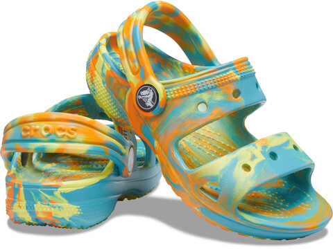 Incaltaminte Fete Crocs Classic Marbled Tie-Dye Sandal (Toddler) Turquoise TonicMulti