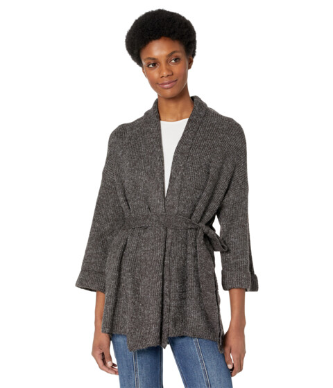 Imbracaminte Femei Rock and Roll Cowgirl Heathered Knit Cardigan with Hidden Belt 46-2360 Charcoal