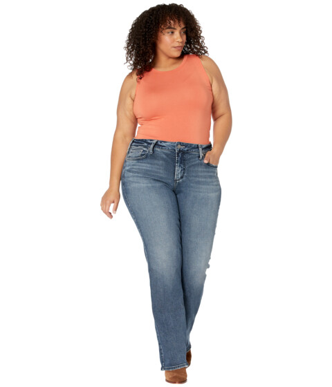 Imbracaminte Femei Silver Jeans Co Plus Size Elyse Mid-Rise Slim Bootcut Jeans W03601EPK368 Indigo image3