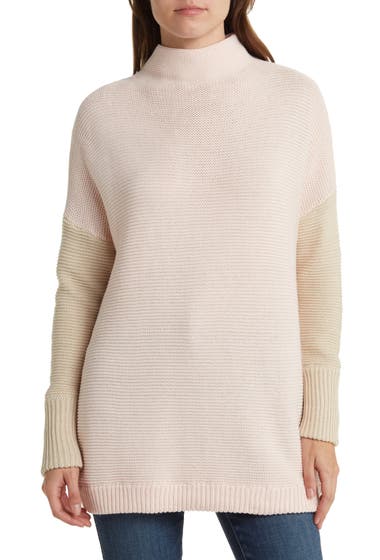 Imbracaminte Femei RDI Colorblock Ottoman Mock Neck Tunic Sweater Cbc245 Pink Sand image5