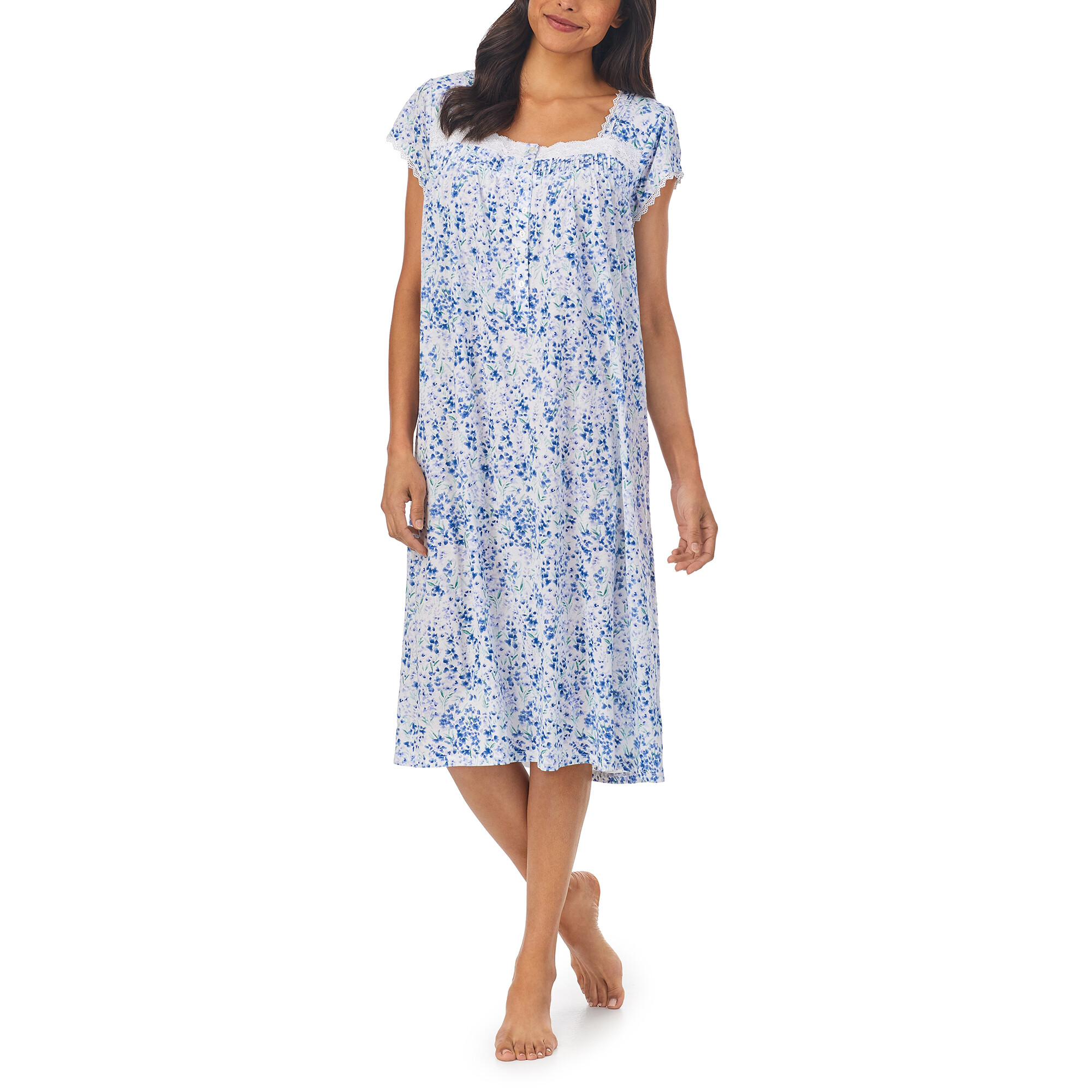 Imbracaminte Femei Eileen West Modal 42quot Waltz Cap Sleeve Gown Multi Floral image1