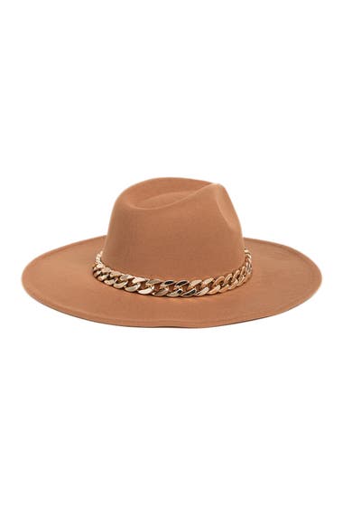 Accesorii Femei Vince Camuto Chunky Chain Felt Panama Hat Pecan image1