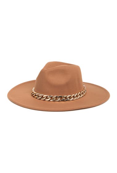 Accesorii Femei Vince Camuto Chunky Chain Felt Panama Hat Pecan image0