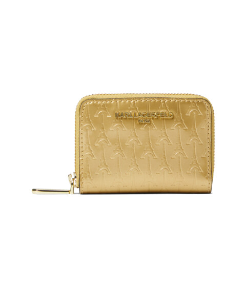 Genti Femei Karl Lagerfeld Paris SLG Small Zip Around Wallet Gold