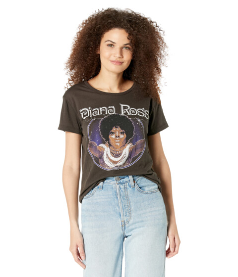 Imbracaminte Femei Chaser quotDiana Ross Crystal Ballquot Recycled Vintage Jersey Everybody Tee Union Black