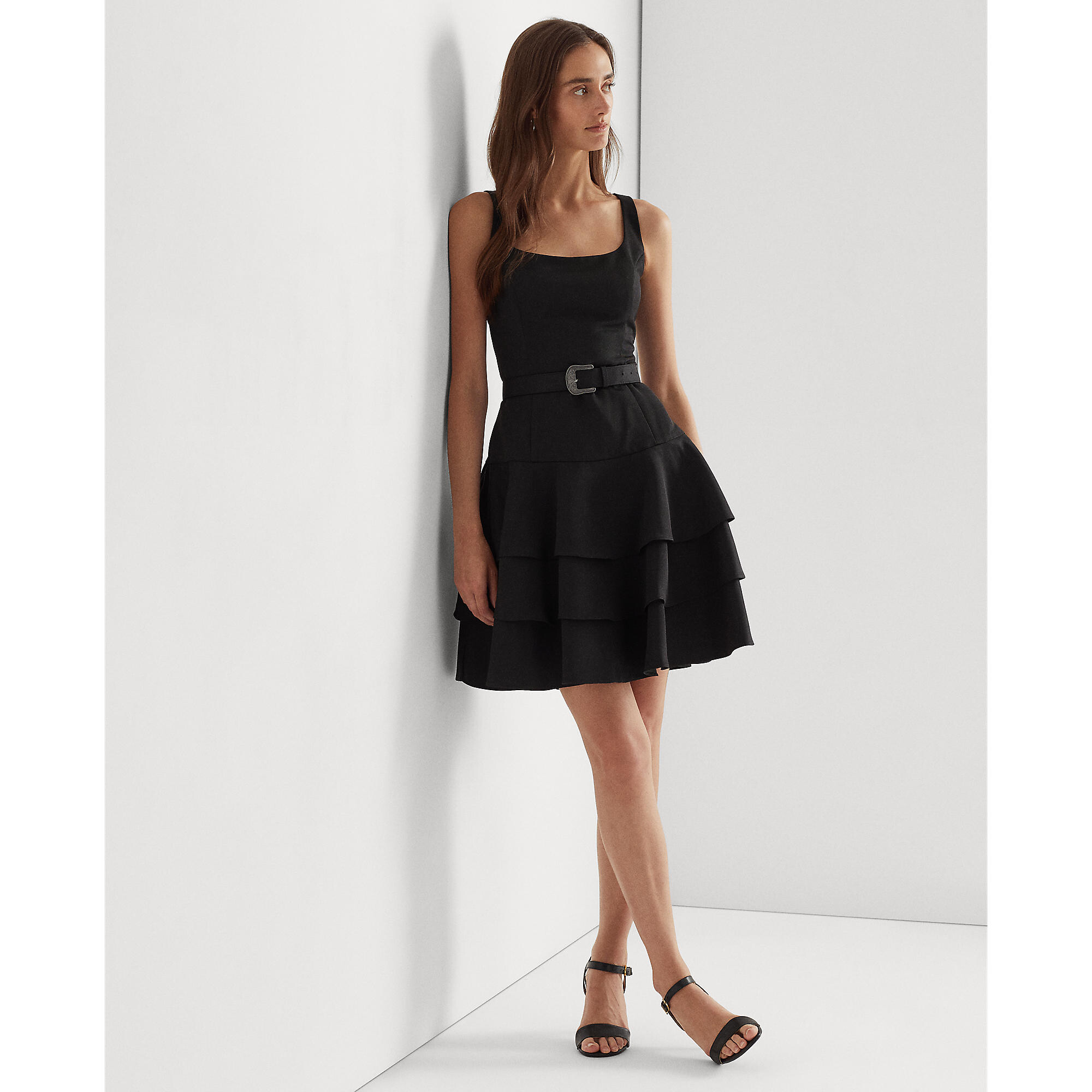 Imbracaminte Femei LAUREN Ralph Lauren Belted Faille Cocktail Dress Polo Black