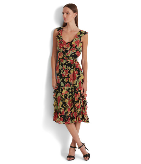 Imbracaminte Femei LAUREN Ralph Lauren Floral Crinkle Georgette Dress Black Multi