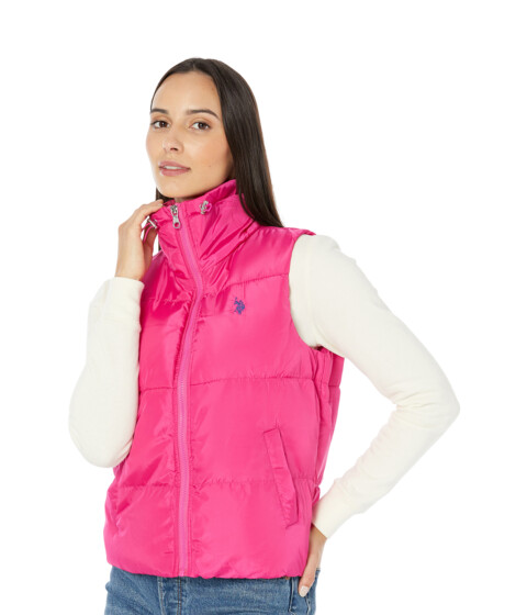 Imbracaminte Femei US Polo Assn Cropped Puffer Vest Caribbean Pink