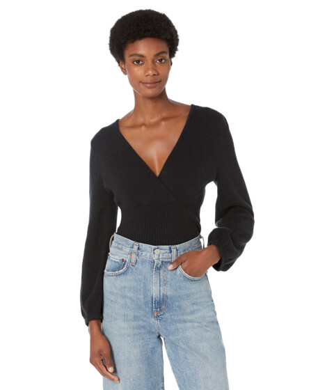 Imbracaminte Femei Madewell Wrap V-Neck Sweater in Coziest Yarn True Black