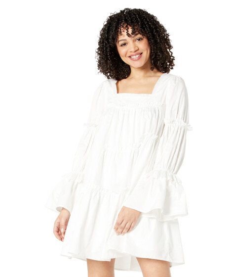 Imbracaminte Femei MOON RIVER Poplin Asymmetrical Tiered Mini Dress White