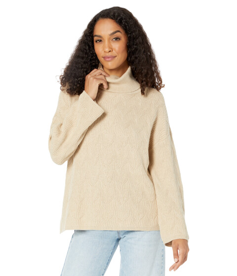 Imbracaminte Femei Elliott Lauren Cotton Cashmere Textured Sweater with Wide Sleeves Oatmeal