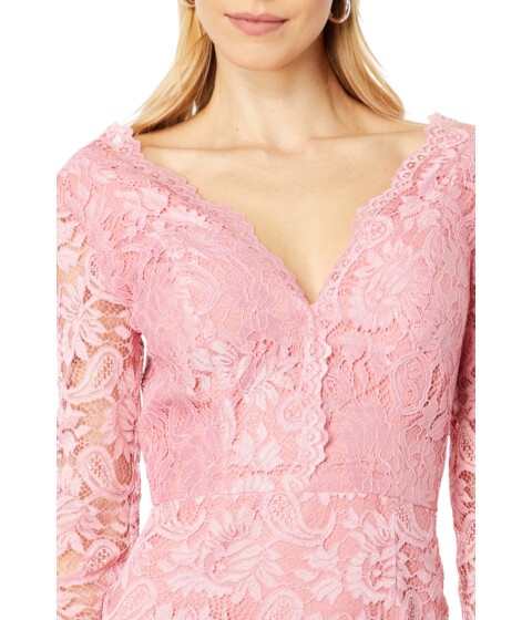 Imbracaminte Femei Maggy London 34 Sleeve Lace Fit-and-Flare Dress with V-Neck Blush