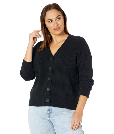 Imbracaminte Femei Madewell Plus Cameron Ribbed Cardigan Sweater in Coziest Yarn True Black
