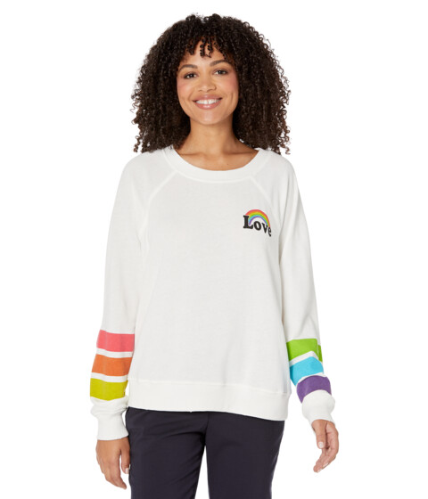 Imbracaminte Femei Wildfox Rainbow Stripes Sommers Sweatshirt Vanilla