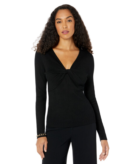 Imbracaminte Femei Calvin Klein Long Sleeve V-Neck with Twist Detail Black