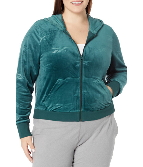 Imbracaminte Femei Reebok Plus Size Classics Velour Shrunken Zip-Up Sweatshirt Forest Green