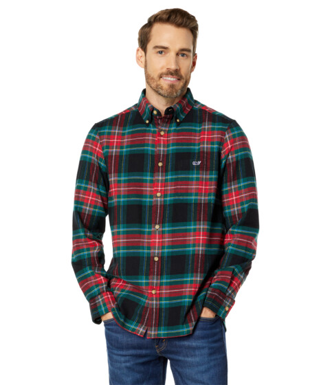 Imbracaminte Barbati Vineyard Vines Tartan Flannel Shirt Apres Tartan Black