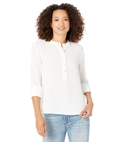 Imbracaminte Femei Faherty Dream Cotton Collarless Shirt White