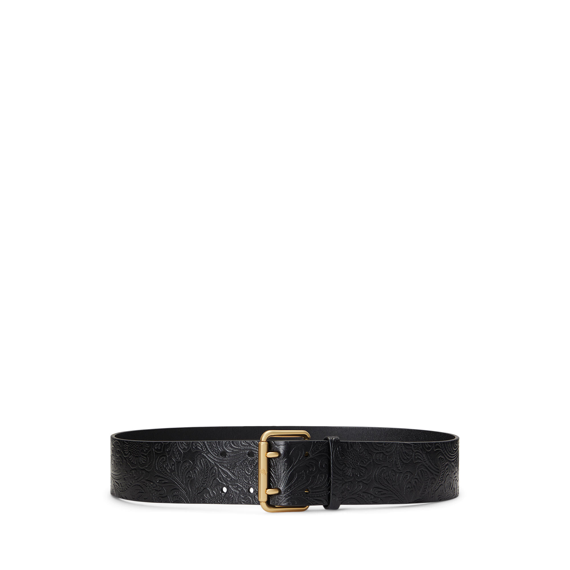 Accesorii Femei LAUREN Ralph Lauren Tooled Leather Wide Belt Black