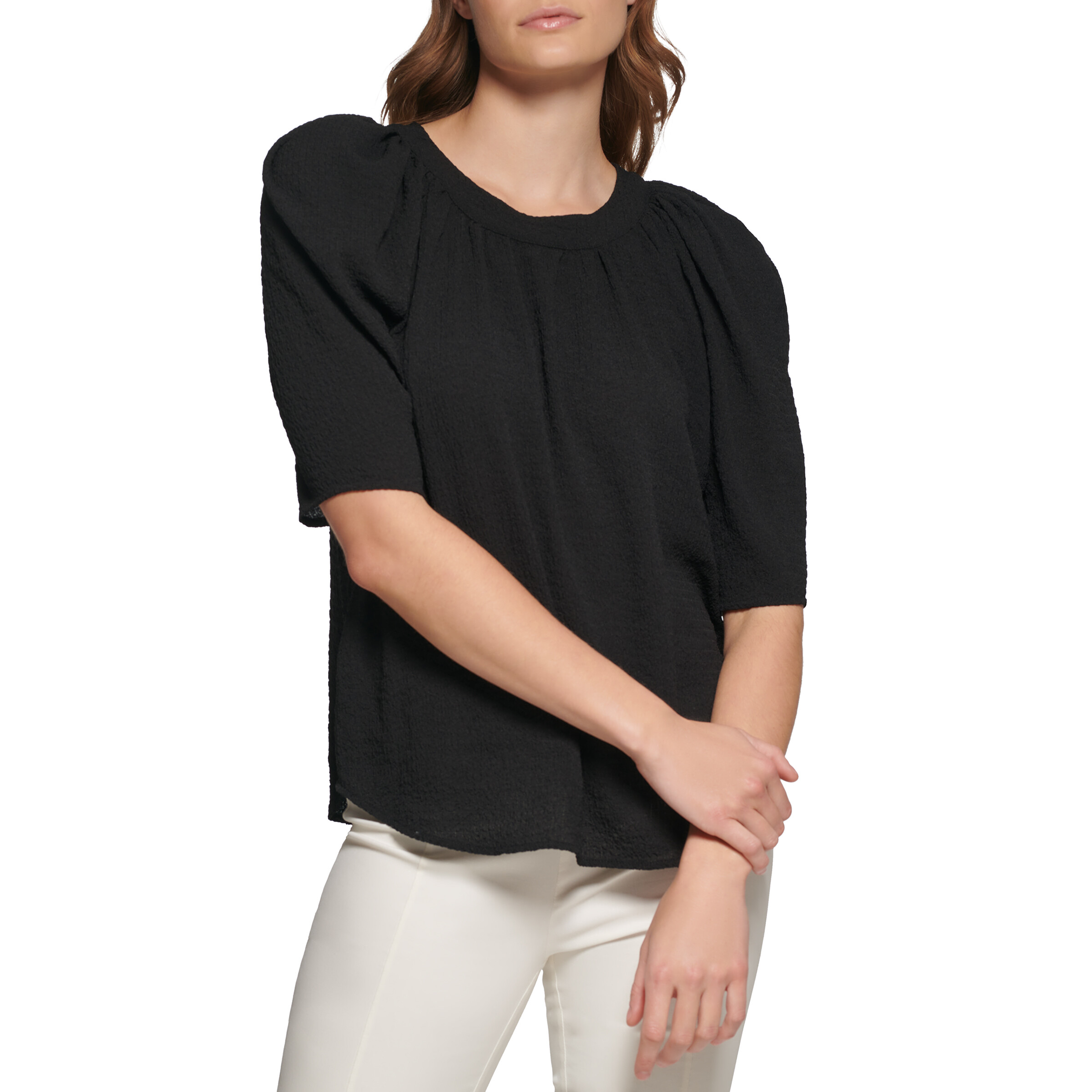 Imbracaminte Femei Calvin Klein Elbow Sleeve w Sheering Black