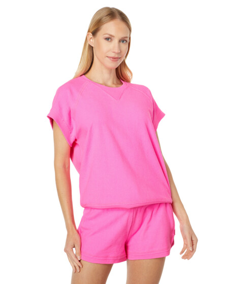 Imbracaminte Femei PJ Salvage Take Me To Tulum Terry Short Sleeve Sweatshirt Neon Pink