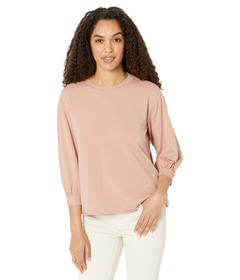 Imbracaminte Femei Mod-o-doc Lightweight French Terry 34 Puff Sleeve Crew Neck Top Whisper Clay