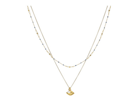 Accesorii Femei Chan Luu Pre-Layered Enamel Bead Necklace with Charm Blue Mix