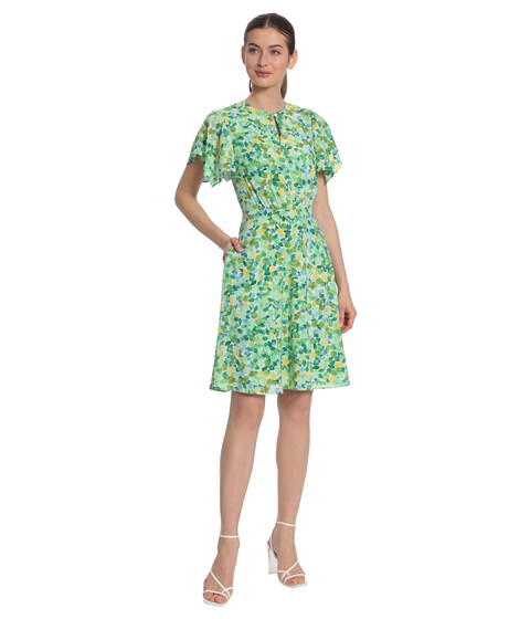 Imbracaminte Femei Maggy London Petite Flutter Sleeve Mini Dress with Tie Waist IvoryMint Green