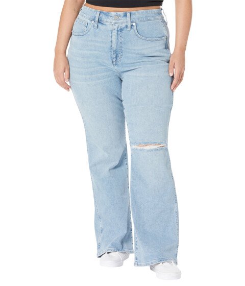 Imbracaminte Femei Madewell Plus 11quot High-Rise Flare Jeans in Eversfield Wash Knee-Rip Edition Eversfield Wash