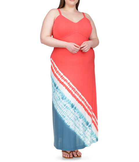 Imbracaminte Femei MICHAEL Michael Kors Plus Size Island Bias Slip Maxi Dress Nassau Teal