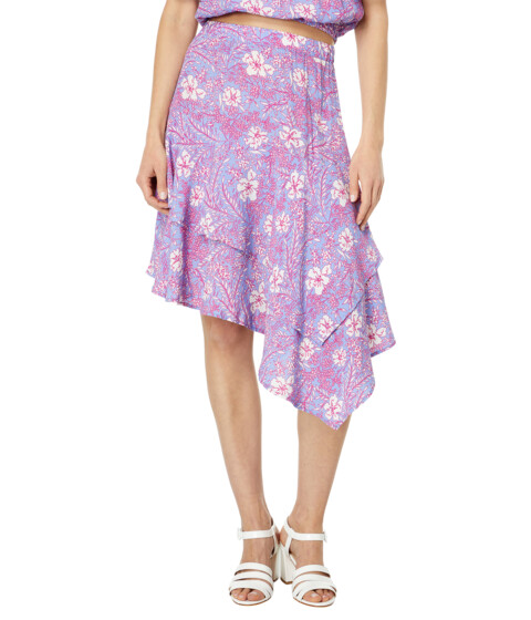 Imbracaminte Femei bobi Los Angeles Printed Crepe Asymmetric Mini Skirt Peri